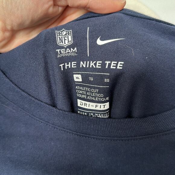 Nike Mens Dallas Cowboys T-shirt Size XL Navy Blue Short Sleeve NFL Dri-Fit Team - Picture 5 of 7